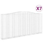 Casa si Gradina - Gradina si terasa - Garduri, panouri si accesorii - Cosuri gabion arcuite 7 buc, 400x30x180/200 cm, fier galvanizat - Infinity.ro