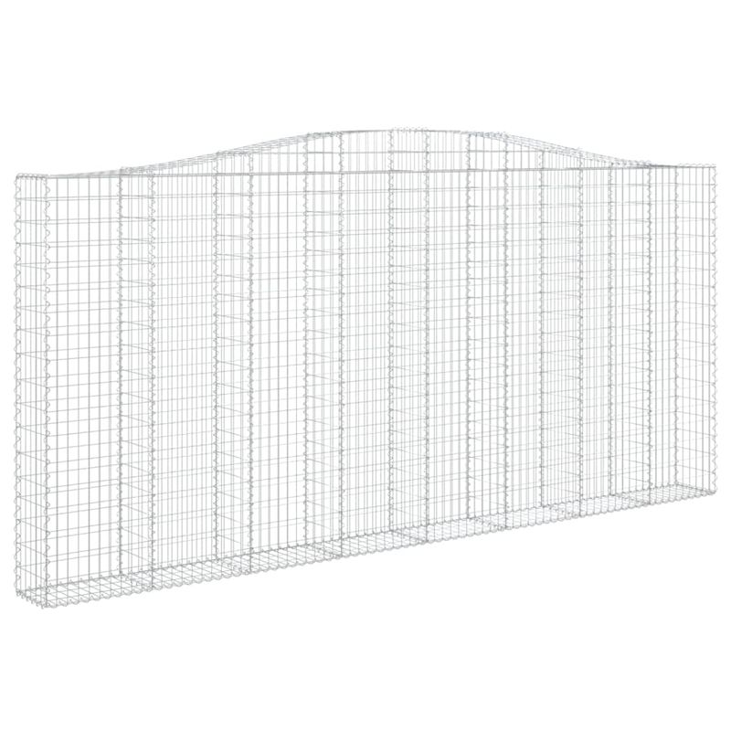 Casa si Gradina - Gradina si terasa - Garduri, panouri si accesorii - Cosuri gabion arcuite 7 buc, 400x30x180/200 cm, fier galvanizat - Infinity.ro