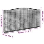Casa si Gradina - Gradina si terasa - Garduri, panouri si accesorii - Cosuri gabion arcuite 7 buc, 400x30x180/200 cm, fier galvanizat - Infinity.ro