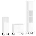 Casa si Gradina - Mobilier - Seturi de mobilier - Seturi baie - Set mobilier de baie, 3 piese, alb extralucios, lemn compozit - Infinity.ro