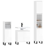 Casa si Gradina - Mobilier - Seturi de mobilier - Seturi baie - Set mobilier de baie, 3 piese, alb extralucios, lemn compozit - Infinity.ro