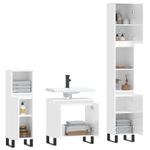 Casa si Gradina - Mobilier - Seturi de mobilier - Seturi baie - Set mobilier de baie, 3 piese, alb extralucios, lemn compozit - Infinity.ro