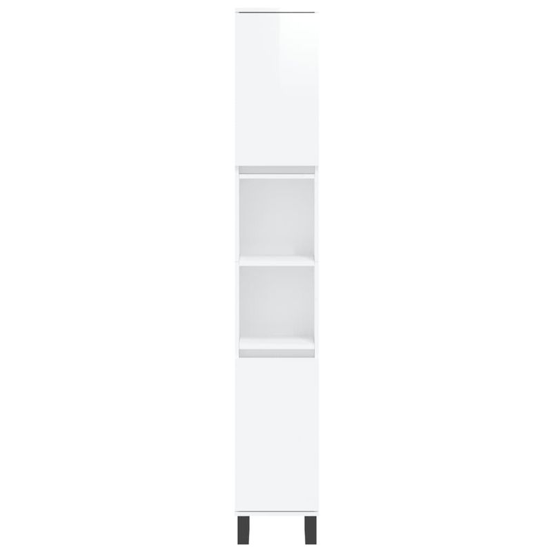 Casa si Gradina - Mobilier - Seturi de mobilier - Seturi baie - Set mobilier de baie, 3 piese, alb extralucios, lemn compozit - Infinity.ro