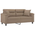 Casa si Gradina - Mobilier - Canapele si coltare - Canapele - Canapea cu 2 locuri cu pernute, cappuccino, 140 cm, piele eco. - Infinity.ro