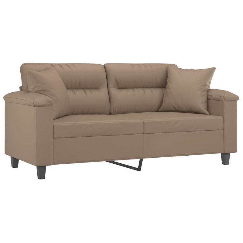 Casa si Gradina - Mobilier - Canapele si coltare - Canapele - Canapea cu 2 locuri cu pernute, cappuccino, 140 cm, piele eco. - Infinity.ro
