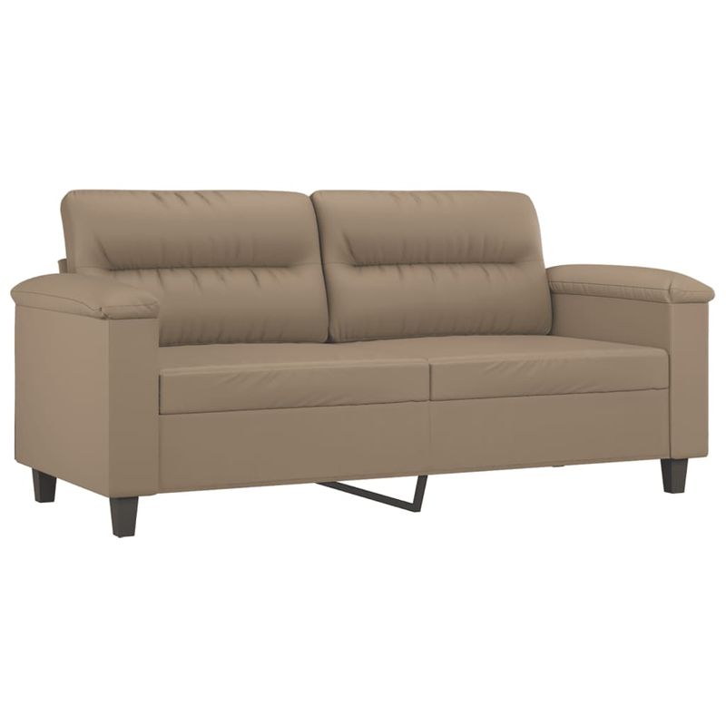 Casa si Gradina - Mobilier - Canapele si coltare - Canapele - Canapea cu 2 locuri cu pernute, cappuccino, 140 cm, piele eco. - Infinity.ro