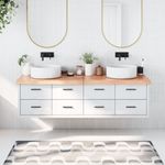 Casa si Gradina - Mobilier - Mobilier baie - Blaturi baie - Blat de baie, maro deschis, 180x50x(2-6) cm, lemn masiv tratat - Infinity.ro