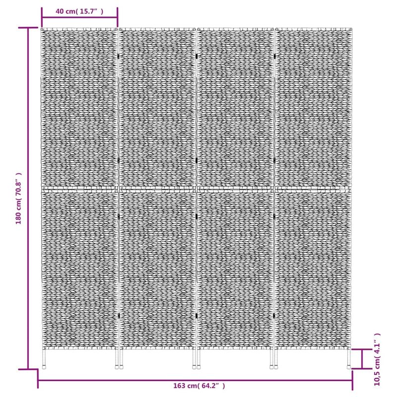 Casa si Gradina - Decoratiuni - Pereti despartitori si paravane - Paravan de camera cu 4 panouri negru 163x180 cm, zambila de apa - Infinity.ro