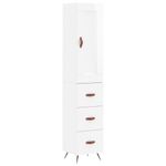 Casa si Gradina - Mobilier - Comode si corpuri - Comode - Dulap inalt, alb extralucios, 34,5x34x180 cm, lemn prelucrat - Infinity.ro