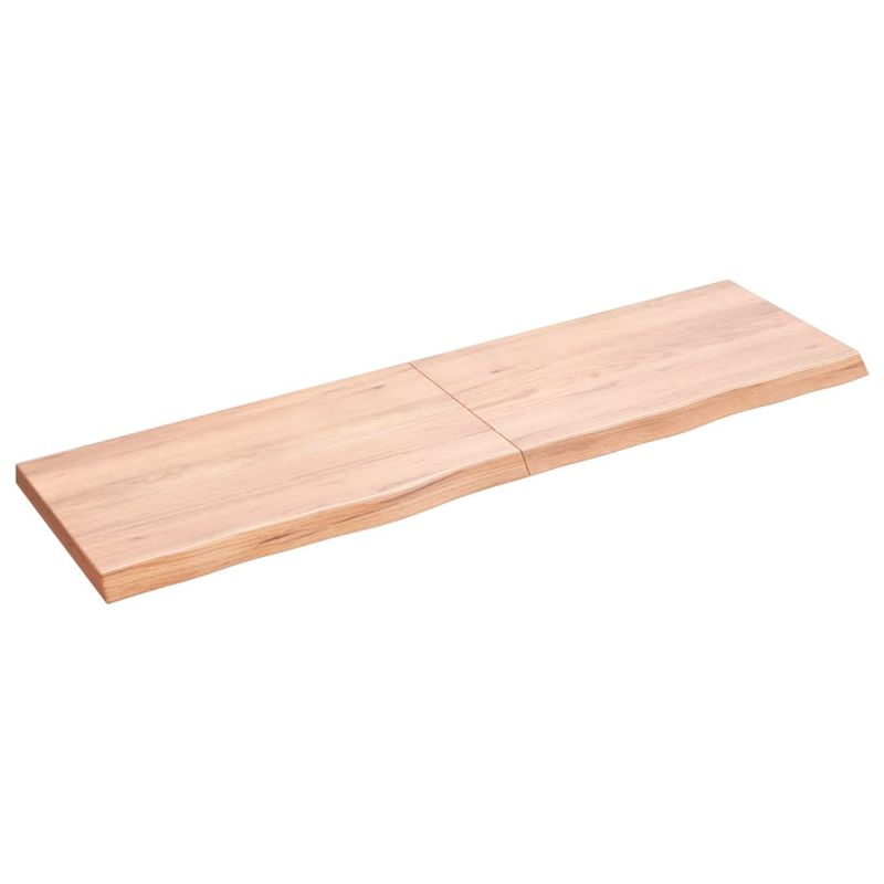 Casa si Gradina - Mobilier - Mobilier baie - Blaturi baie - Blat de baie, maro deschis, 140x40x(2-4) cm, lemn masiv tratat - Infinity.ro
