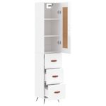 Casa si Gradina - Mobilier - Comode si corpuri - Comode - Dulap inalt, alb extralucios, 34,5x34x180 cm, lemn prelucrat - Infinity.ro