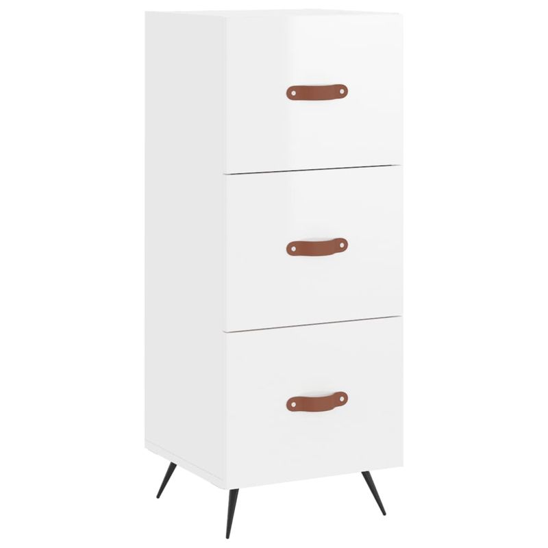 Casa si Gradina - Mobilier - Comode si corpuri - Comode - Dulap inalt, alb extralucios, 34,5x34x180 cm, lemn prelucrat - Infinity.ro