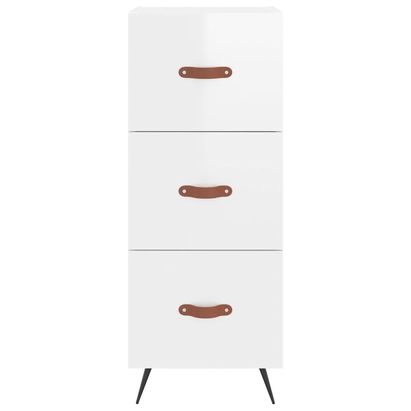 Casa si Gradina - Mobilier - Comode si corpuri - Comode - Dulap inalt, alb extralucios, 34,5x34x180 cm, lemn prelucrat - Infinity.ro