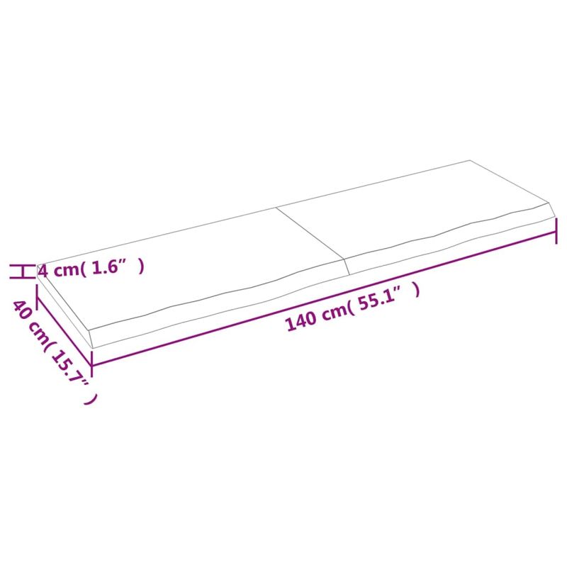 Casa si Gradina - Mobilier - Mobilier baie - Blaturi baie - Blat de baie, maro deschis, 140x40x(2-4) cm, lemn masiv tratat - Infinity.ro