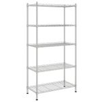 Casa si Gradina - Mobilier - Biblioteci si rafturi - Rafturi - Raft de depozitare, 5 niveluri, 90 x 35 x 180 cm, crom, 250 kg - Infinity.ro