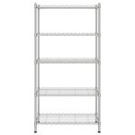 Casa si Gradina - Mobilier - Biblioteci si rafturi - Rafturi - Raft de depozitare, 5 niveluri, 90 x 35 x 180 cm, crom, 250 kg - Infinity.ro