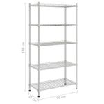 Casa si Gradina - Mobilier - Biblioteci si rafturi - Rafturi - Raft de depozitare, 5 niveluri, 90 x 35 x 180 cm, crom, 250 kg - Infinity.ro