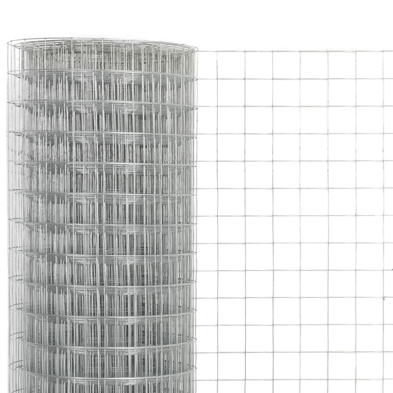 Casa si Gradina - Gradina si terasa - Garduri, panouri si accesorii - Plasa de sarma gaini, argintiu, 25 x 1,5 m, otel galvanizat - Infinity.ro