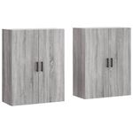 Casa si Gradina - Mobilier - Comode si corpuri - Comode - Dulapuri montate pe perete, 2 buc, gri sonoma, 69,5x34x90 cm, model negru rotund - Infinity.ro