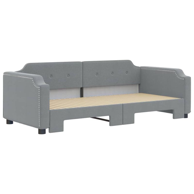 Casa si Gradina - Mobilier - Paturi si accesorii - Paturi - Pat de zi cu extensie, gri deschis, 80x200 cm, textil - Infinity.ro