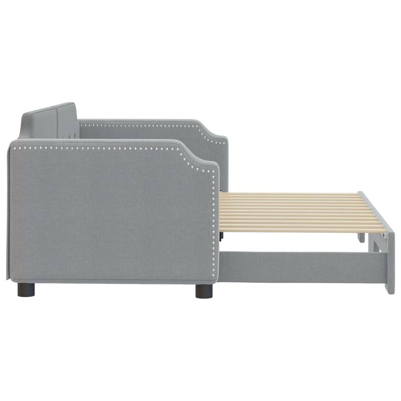 Casa si Gradina - Mobilier - Paturi si accesorii - Paturi - Pat de zi cu extensie, gri deschis, 80x200 cm, textil - Infinity.ro