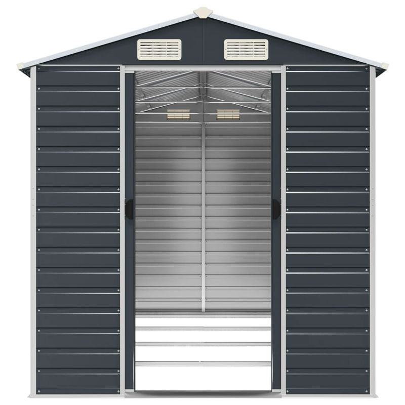 Casa si Gradina - Gradina si terasa - Casute de gradina - Sopron de gradina, antracit, 191x385x198 cm, otel galvanizat - Infinity.ro