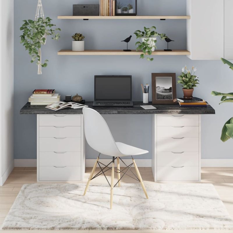 Casa si Gradina - Mobilier - Feronerie si accesorii mobila - Blat de masa maro 180x50x(2-4) cm, lemn masiv stejar tratat, maro închis - Infinity.ro