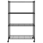 Casa si Gradina - Mobilier - Biblioteci si rafturi - Rafturi - Raft depozitare cu roti 4 niveluri negru 90x35x142 cm 200 kg - Infinity.ro