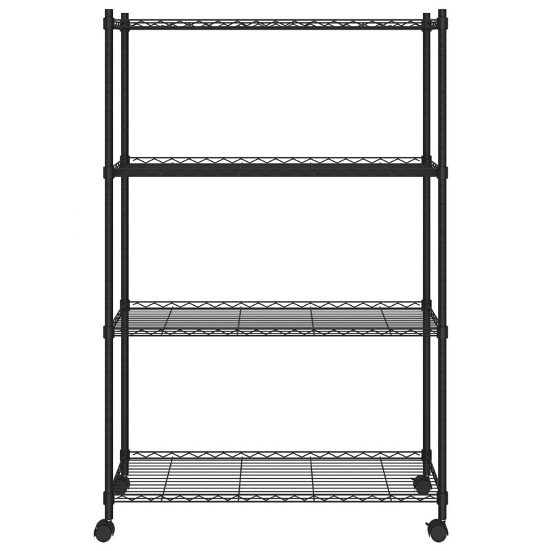 Casa si Gradina - Mobilier - Biblioteci si rafturi - Rafturi - Raft depozitare cu roti 4 niveluri negru 90x35x142 cm 200 kg - Infinity.ro