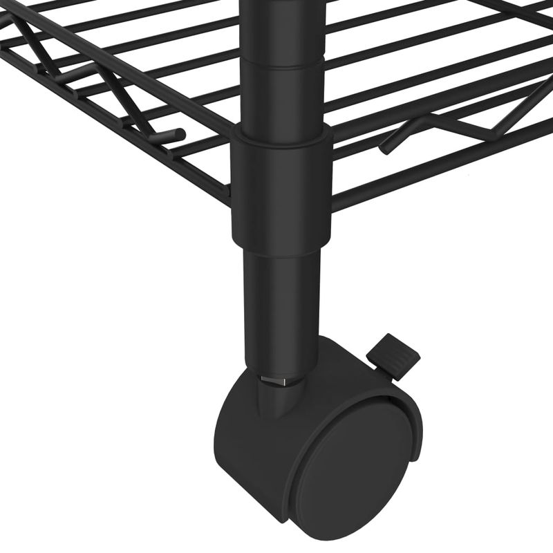Casa si Gradina - Mobilier - Biblioteci si rafturi - Rafturi - Raft depozitare cu roti 4 niveluri negru 90x35x142 cm 200 kg - Infinity.ro
