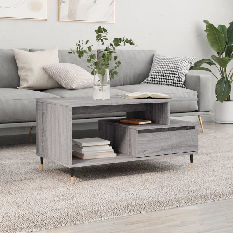 Casa si Gradina - Mobilier - Mese si birouri - Masute de cafea - Masuta de cafea, gri sonoma, 90x49x45 cm, lemn compozit - Infinity.ro