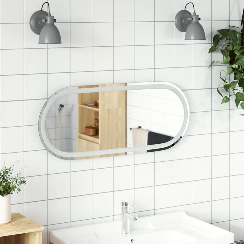 Casa si Gradina - Decoratiuni - Oglinzi - Oglinda de baie cu LED, 90x40 cm, ovala - Infinity.ro