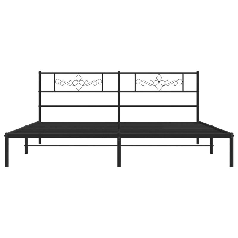 Casa si Gradina - Mobilier - Paturi si accesorii - Paturi - Cadru de pat metalic cu tablie, negru, 180x200 cm - Infinity.ro