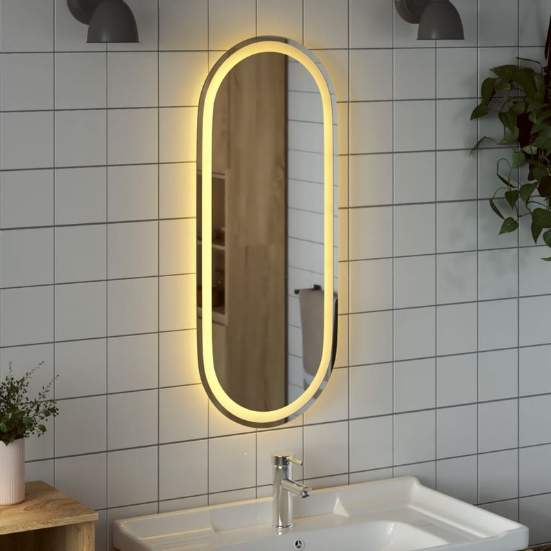 Casa si Gradina - Decoratiuni - Oglinzi - Oglinda de baie cu LED, 90x40 cm, ovala - Infinity.ro