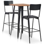 Casa si Gradina - Mobilier - Seturi de mobilier - Seturi bucatarie - Set mobilier de bar, 3 piese, negru, otel - Infinity.ro