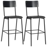 Casa si Gradina - Mobilier - Seturi de mobilier - Seturi bucatarie - Set mobilier de bar, 3 piese, negru, otel - Infinity.ro