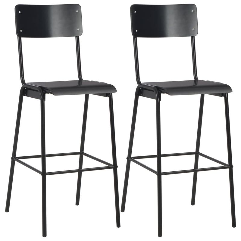 Casa si Gradina - Mobilier - Seturi de mobilier - Seturi bucatarie - Set mobilier de bar, 3 piese, negru, otel - Infinity.ro