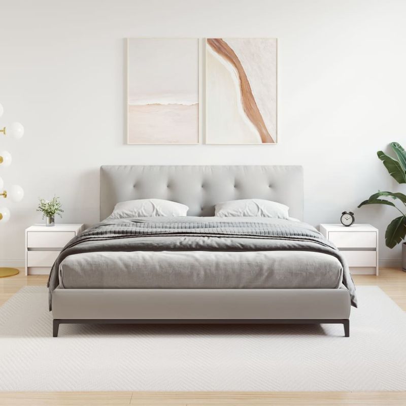 Casa si Gradina - Mobilier - Comode si corpuri - Noptiere - Noptiere, 2 buc., alb, 40x31x35,5 cm, lemn masiv de pin - Infinity.ro