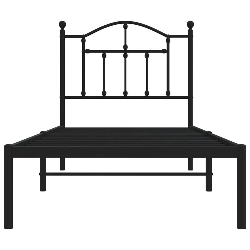 Casa si Gradina - Mobilier - Paturi si accesorii - Paturi - Cadru pat metalic cu tablie, negru, 90x200 cm - Infinity.ro