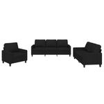 Casa si Gradina - Mobilier - Seturi de mobilier - Seturi living - Set de canapele cu perne, 3 piese, negru, textil - Infinity.ro
