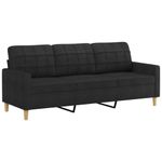 Casa si Gradina - Mobilier - Seturi de mobilier - Seturi living - Set de canapele cu perne, 3 piese, negru, textil - Infinity.ro
