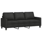 Casa si Gradina - Mobilier - Seturi de mobilier - Seturi living - Set de canapele cu perne, 3 piese, negru, textil - Infinity.ro