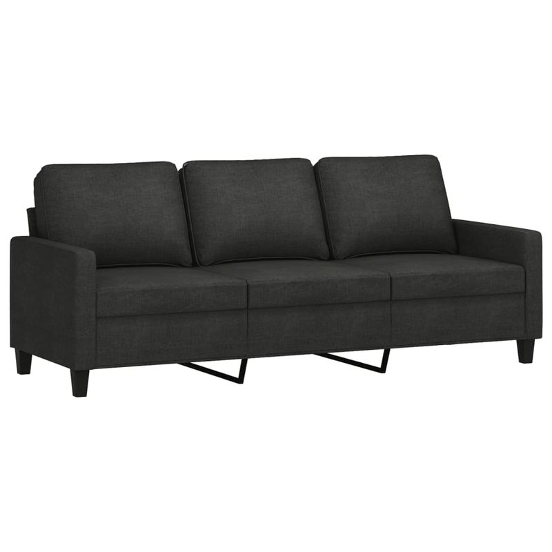 Casa si Gradina - Mobilier - Seturi de mobilier - Seturi living - Set de canapele cu perne, 3 piese, negru, textil - Infinity.ro