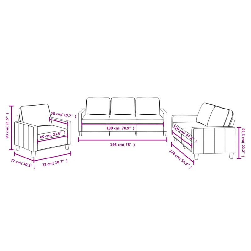 Casa si Gradina - Mobilier - Seturi de mobilier - Seturi living - Set de canapele cu perne, 3 piese, negru, textil - Infinity.ro