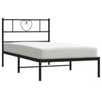 Casa si Gradina - Mobilier - Paturi si accesorii - Paturi - Cadru de pat din metal cu tablie, negru, 100x200 cm - Infinity.ro