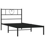 Casa si Gradina - Mobilier - Paturi si accesorii - Paturi - Cadru de pat din metal cu tablie, negru, 100x200 cm - Infinity.ro