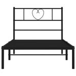 Casa si Gradina - Mobilier - Paturi si accesorii - Paturi - Cadru de pat din metal cu tablie, negru, 100x200 cm - Infinity.ro