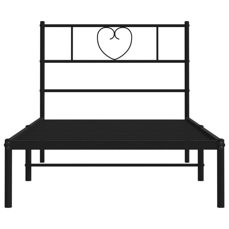 Casa si Gradina - Mobilier - Paturi si accesorii - Paturi - Cadru de pat din metal cu tablie, negru, 100x200 cm - Infinity.ro