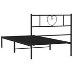 Casa si Gradina - Mobilier - Paturi si accesorii - Paturi - Cadru de pat din metal cu tablie, negru, 100x200 cm - Infinity.ro