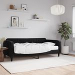 Casa si Gradina - Mobilier - Paturi si accesorii - Paturi - Pat de zi cu saltea, negru, 90x190 cm, catifea - Infinity.ro